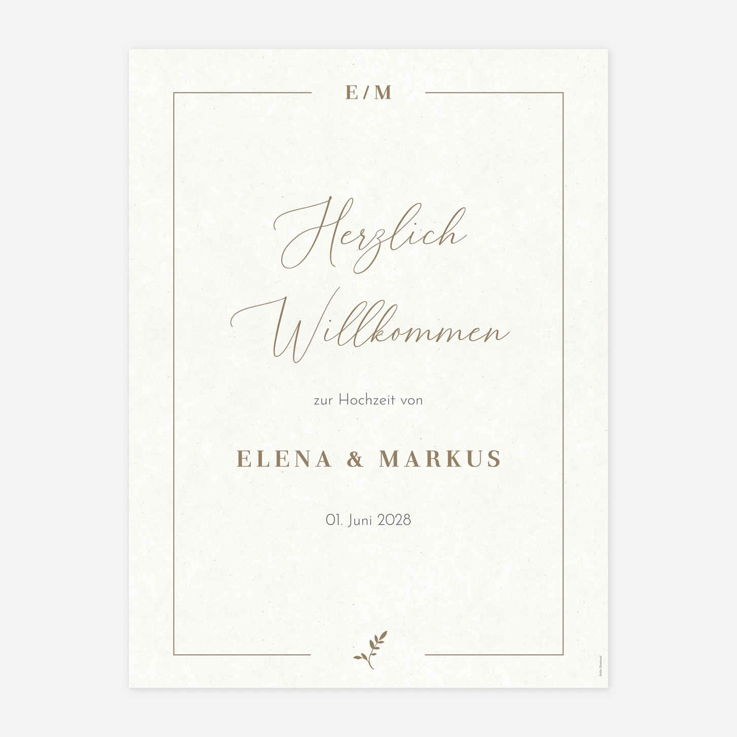 Willkommensschild Schlichte Harmonie