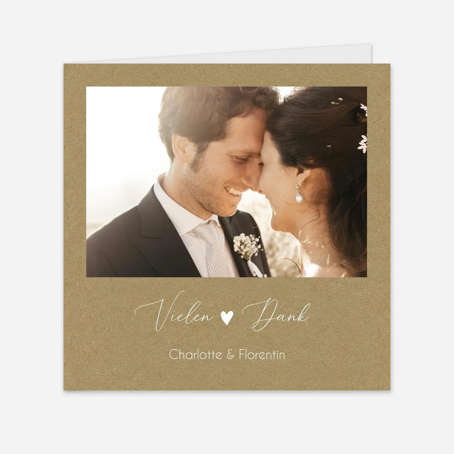 Dankeskarte Hochzeit Stilvolles Herz