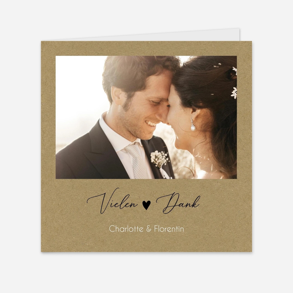 Dankeskarte Hochzeit Stilvolles Herz