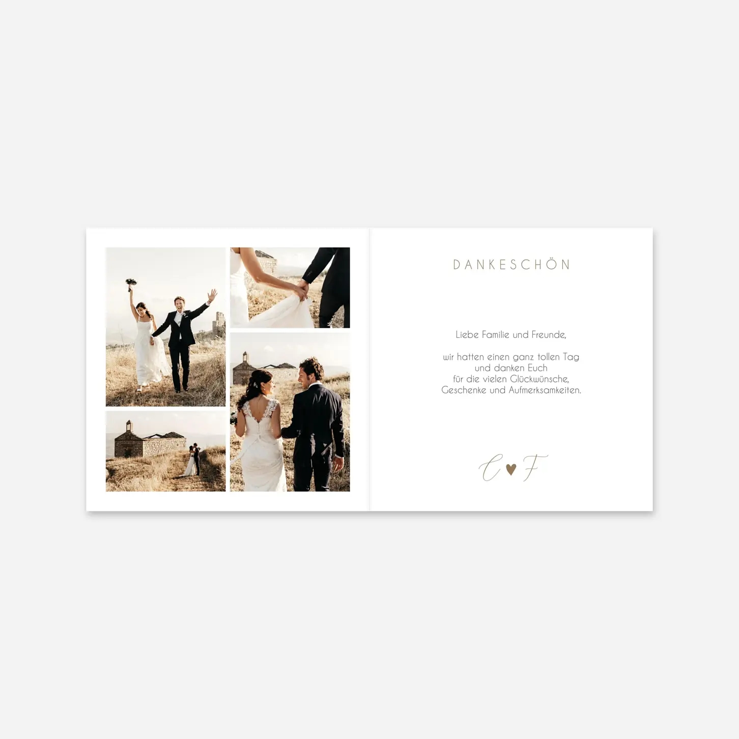 Dankeskarte Hochzeit Stilvolles Herz