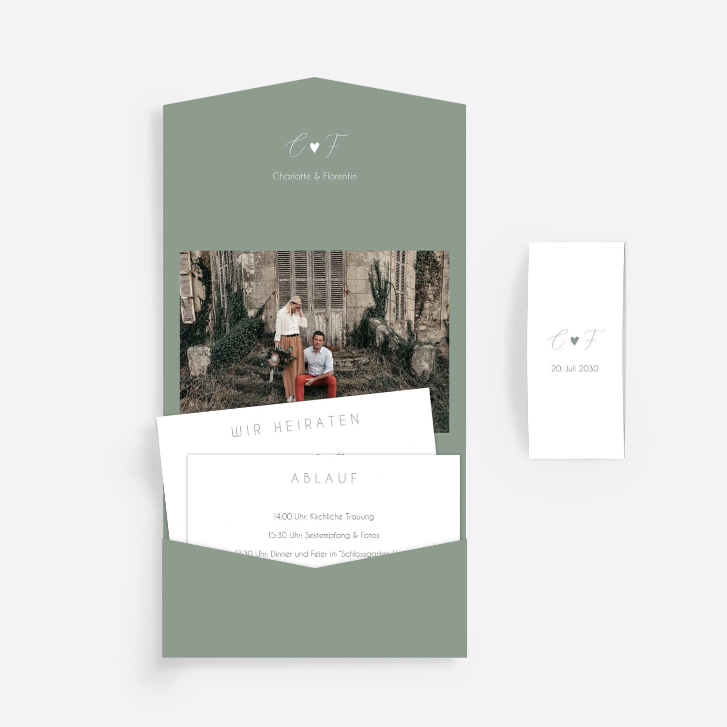 Hochzeitseinladung Stilvolles Herz