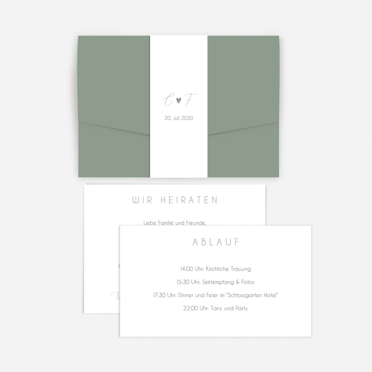 Hochzeitseinladung Stilvolles Herz