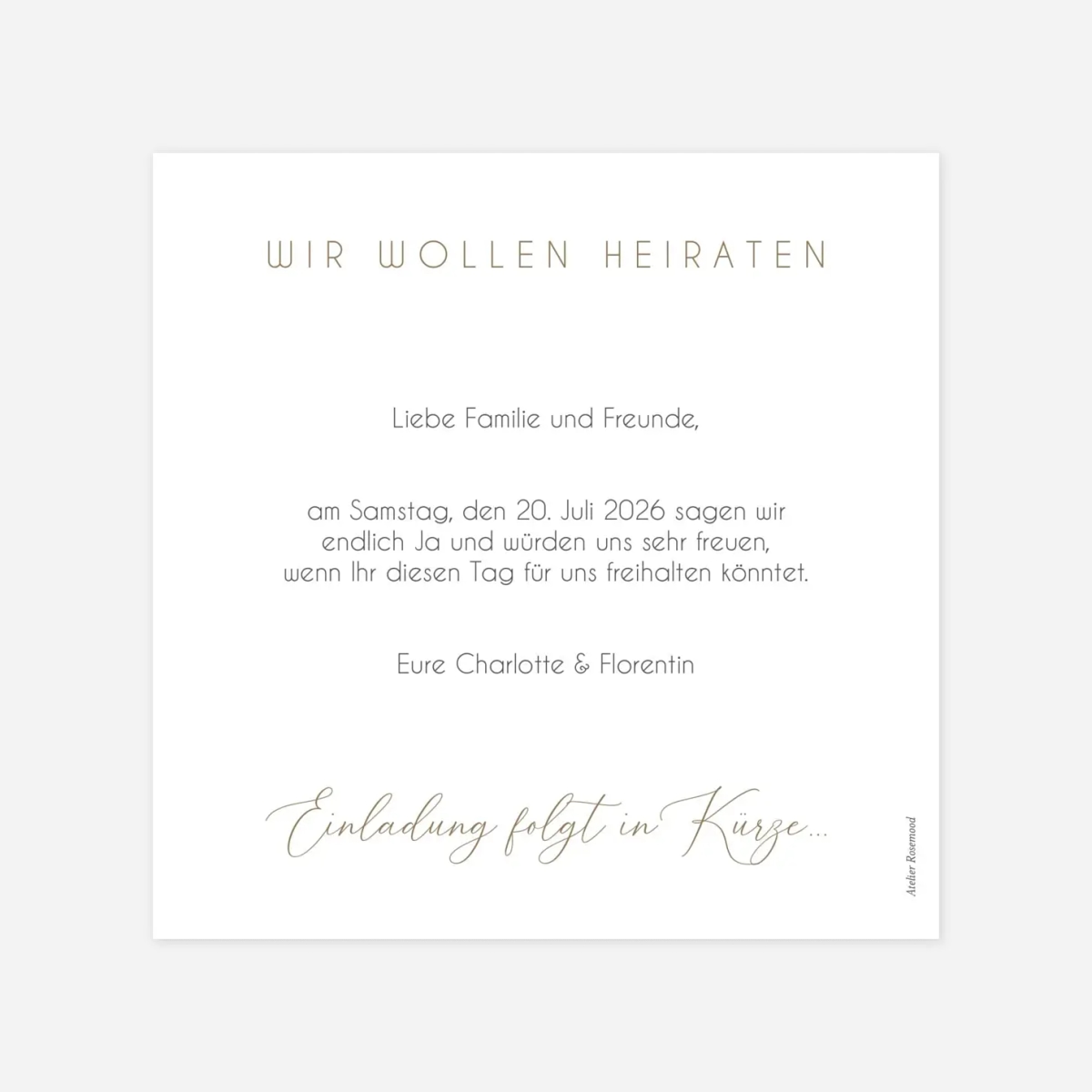 Save-the-Date Karte Stilvolles Herz