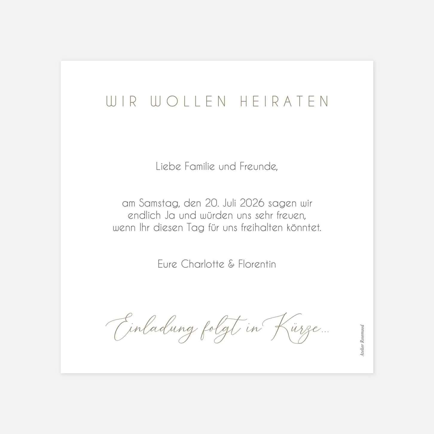 Save-the-Date Karte Stilvolles Herz