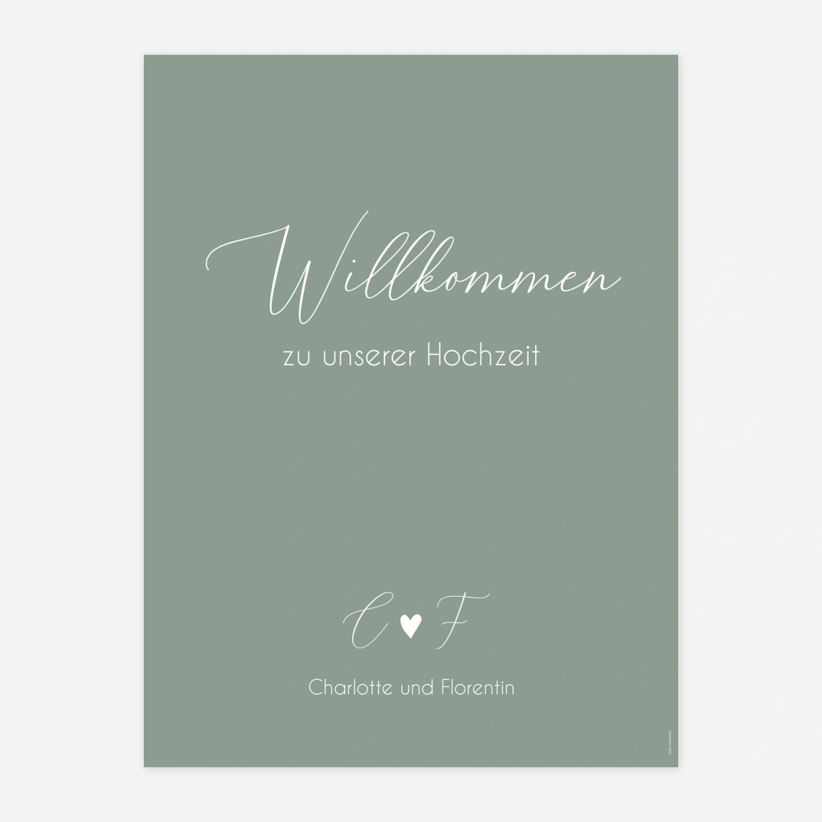 Willkommensschild Stilvolles Herz