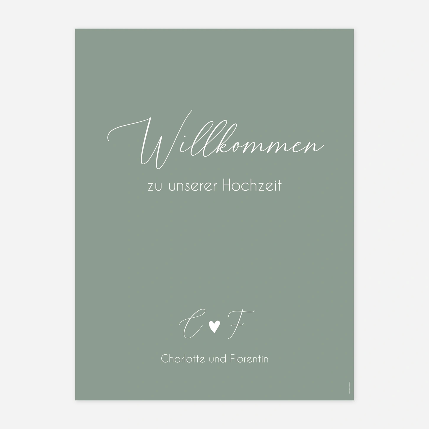 Willkommensschild Stilvolles Herz