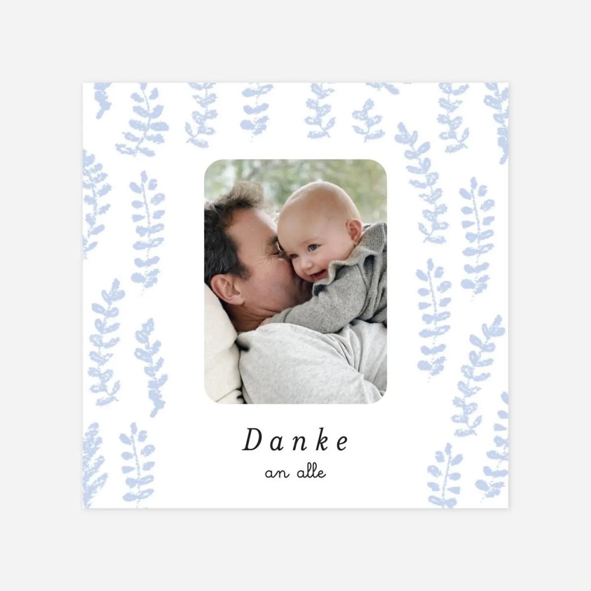 Dankeskarte Geburt Sprössling in Pastell