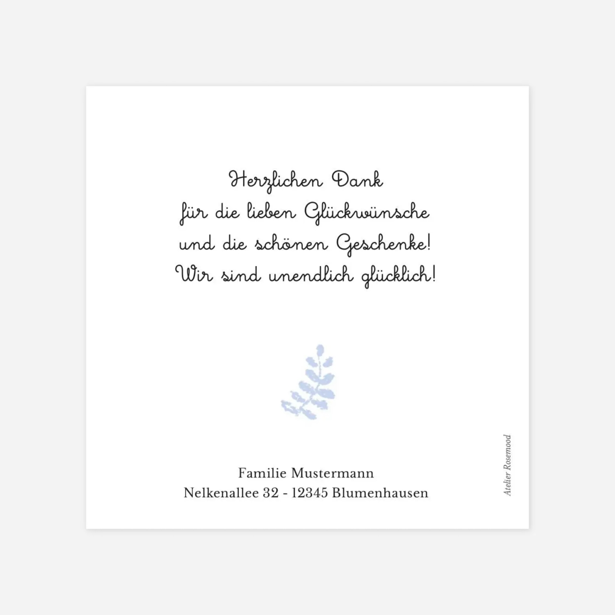 Dankeskarte Geburt Sprössling in Pastell