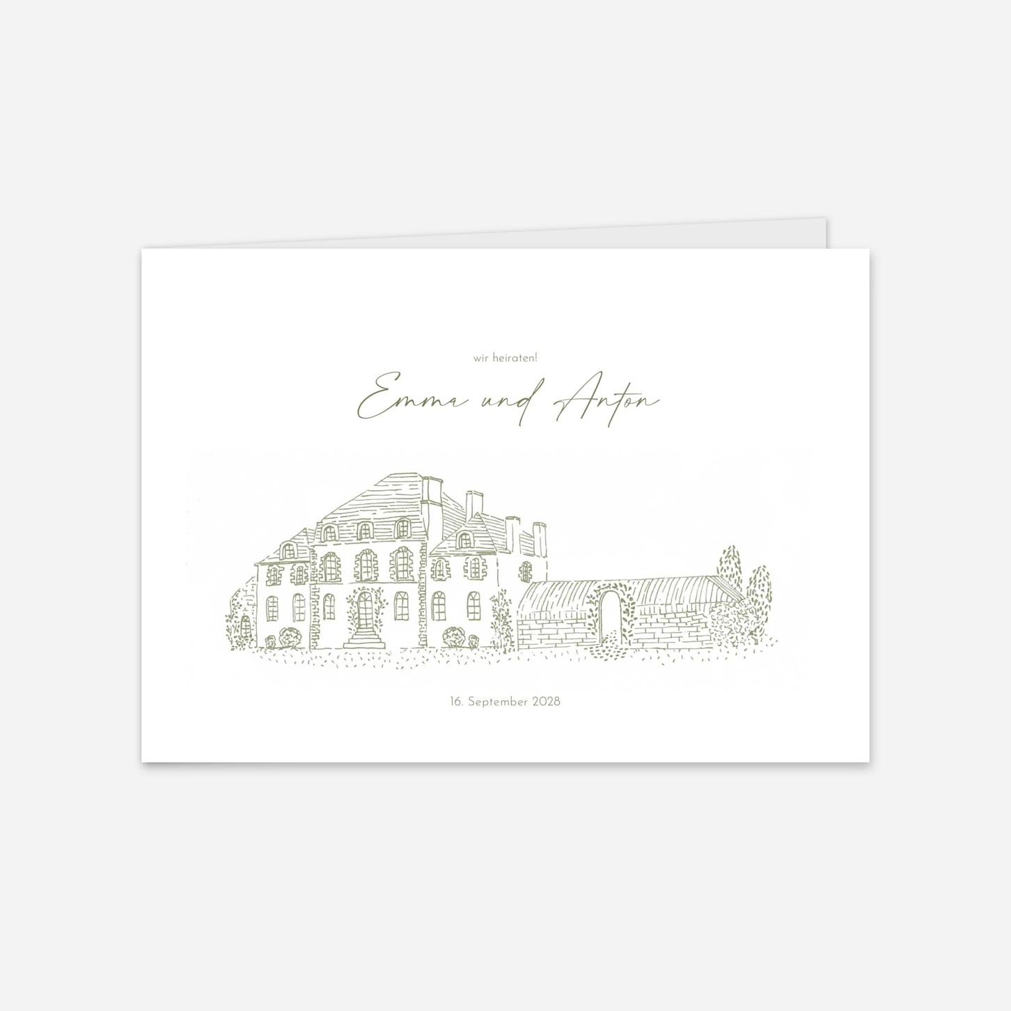 Hochzeitseinladung Skizze