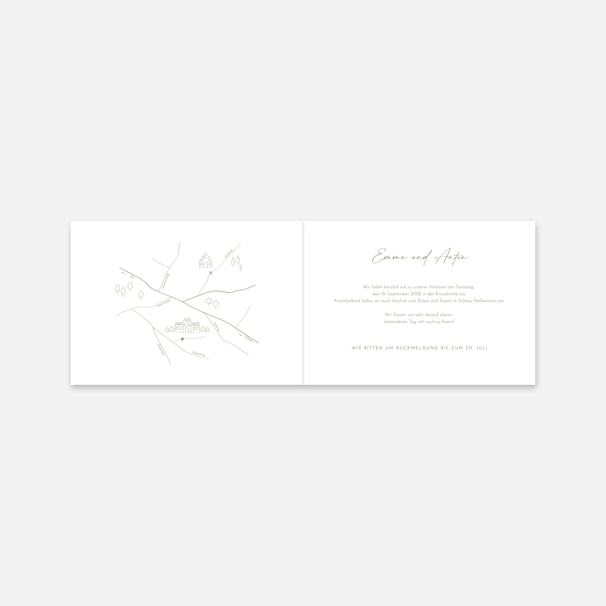 Hochzeitseinladung Skizze
