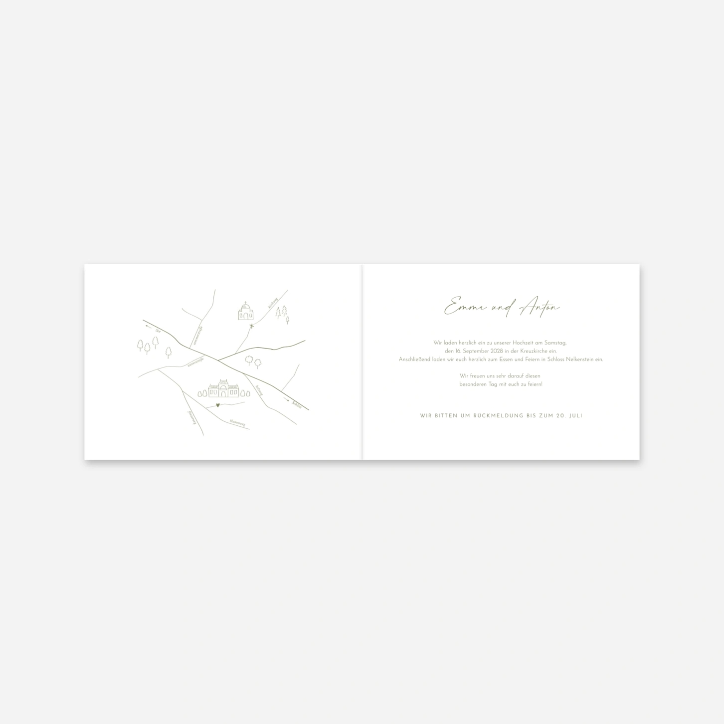 Hochzeitseinladung Skizze
