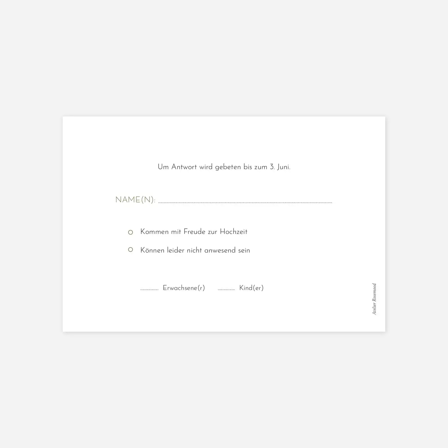 Antwortkarte Hochzeit Sommerhochzeit