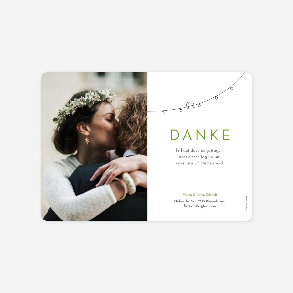 Dankeskarte Hochzeit Sommerhochzeit