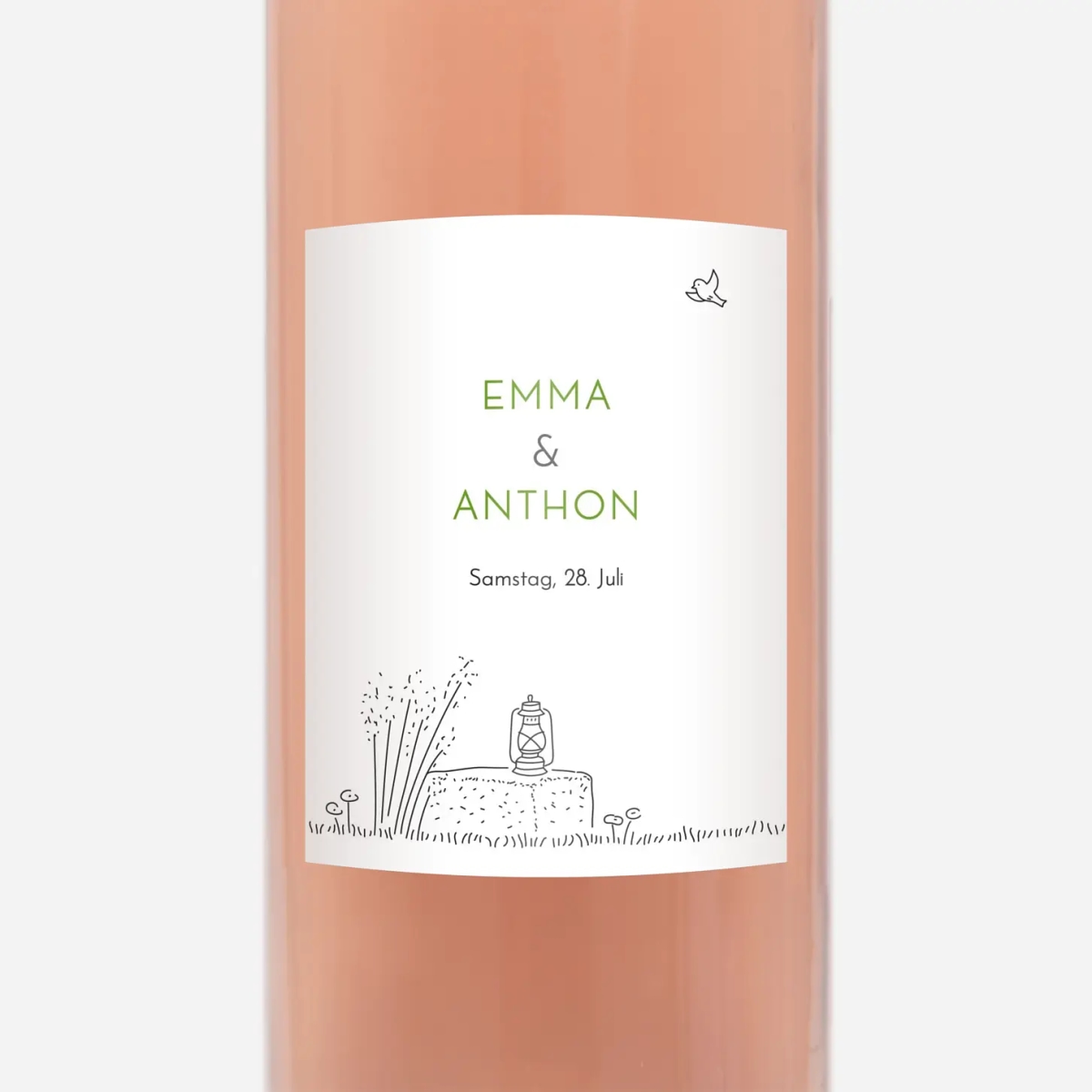 Flaschenetikett Hochzeit Sommerhochzeit