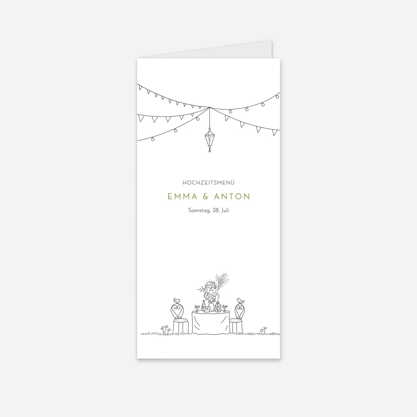 Menükarte Hochzeit Sommerhochzeit