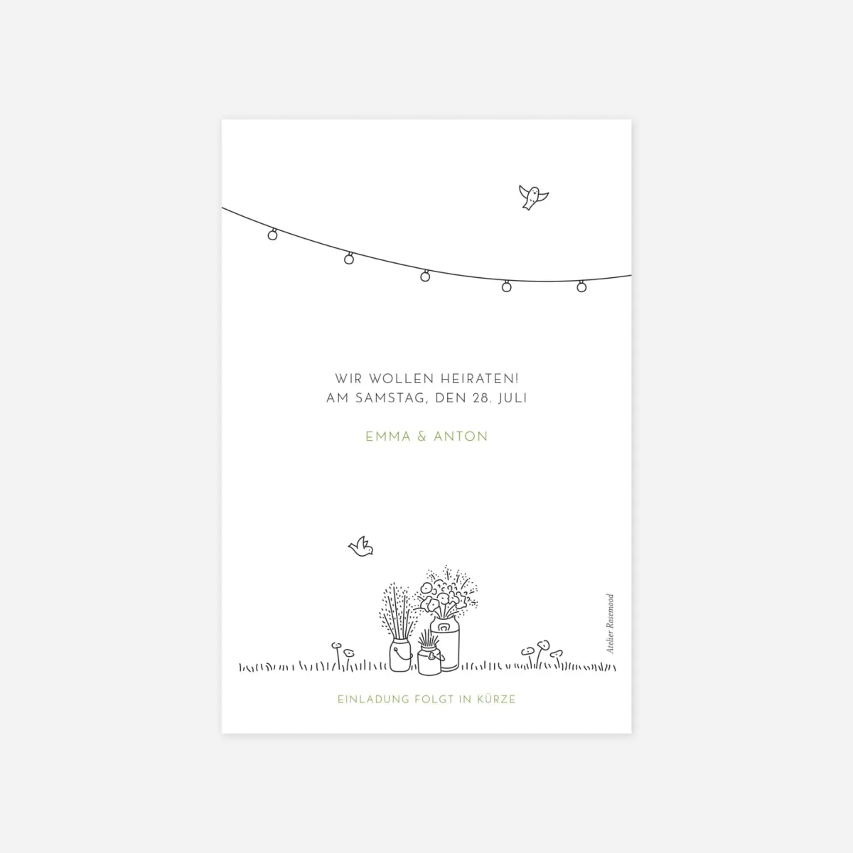 Save-the-Date Karte Sommerhochzeit