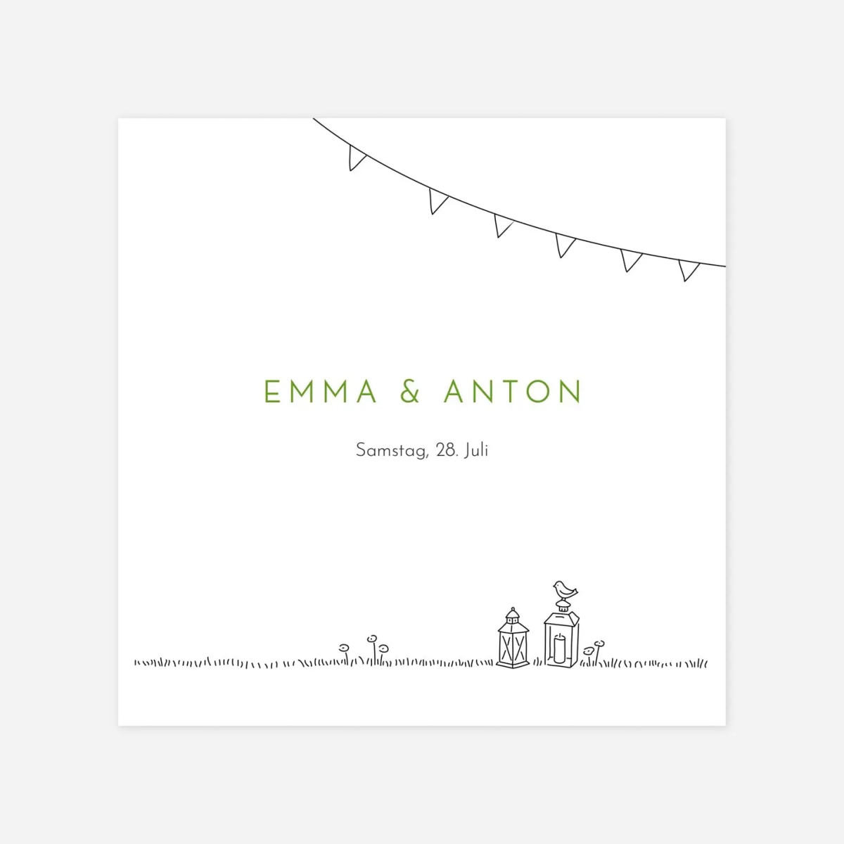 Hochzeit Mini-Einladungskarte Sommerhochzeit