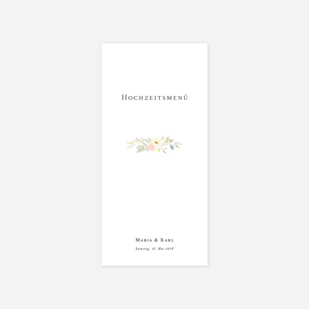 Menükarte Hochzeit Sommerbund