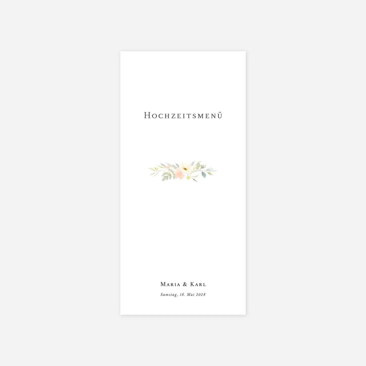 Menükarte Hochzeit Sommerbund