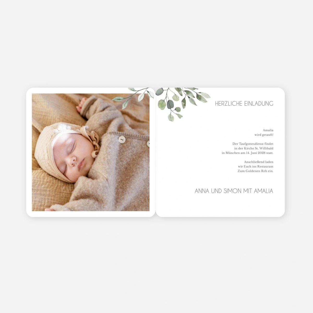 Taufeinladung Simply Blessed