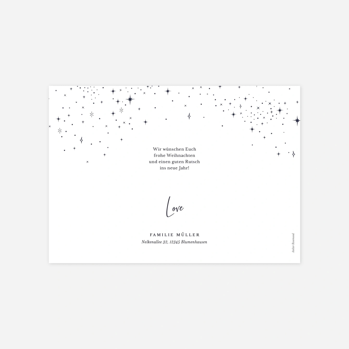 Weihnachtskarte Sternbild Happy New Year