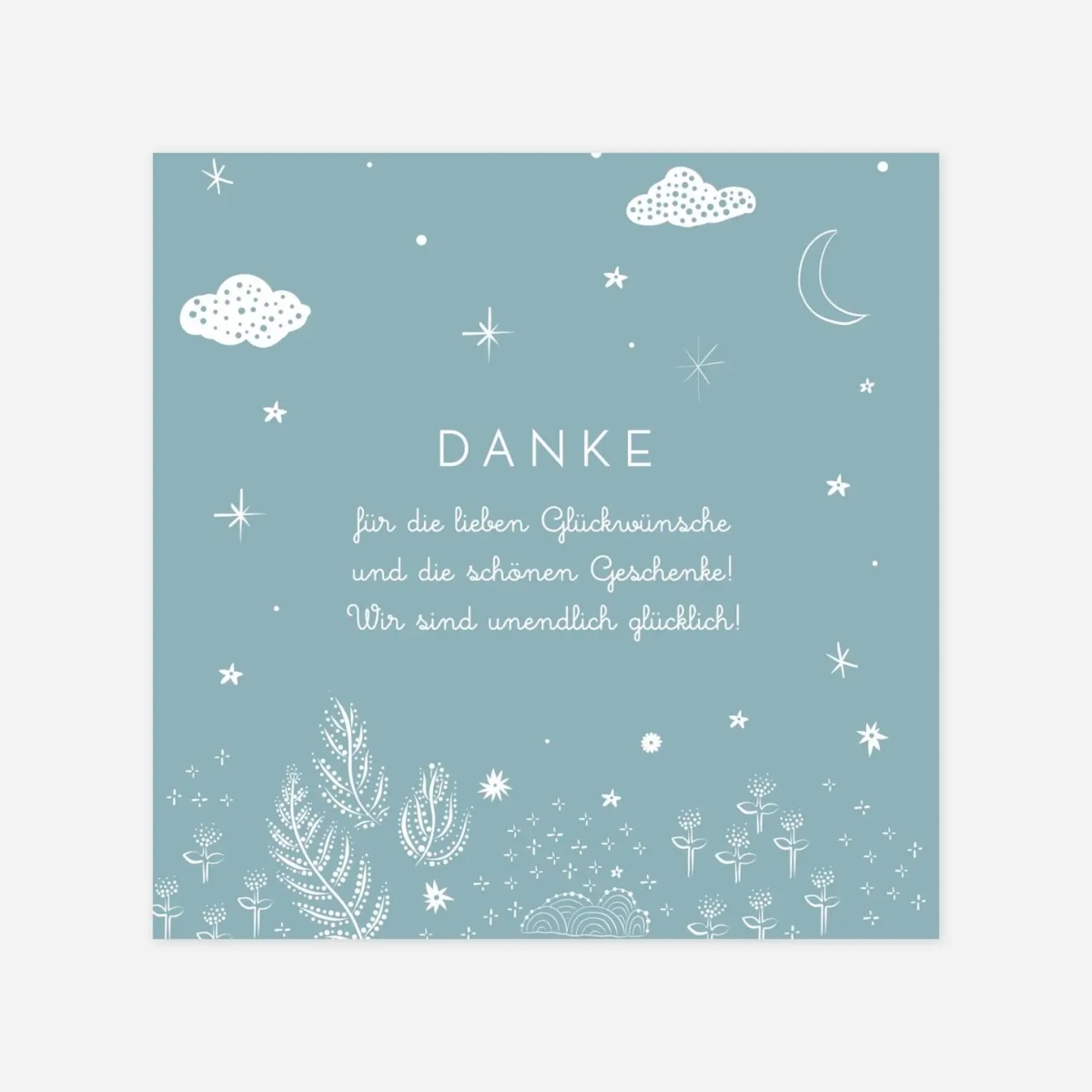 Dankeskarte Geburt Sternennacht
