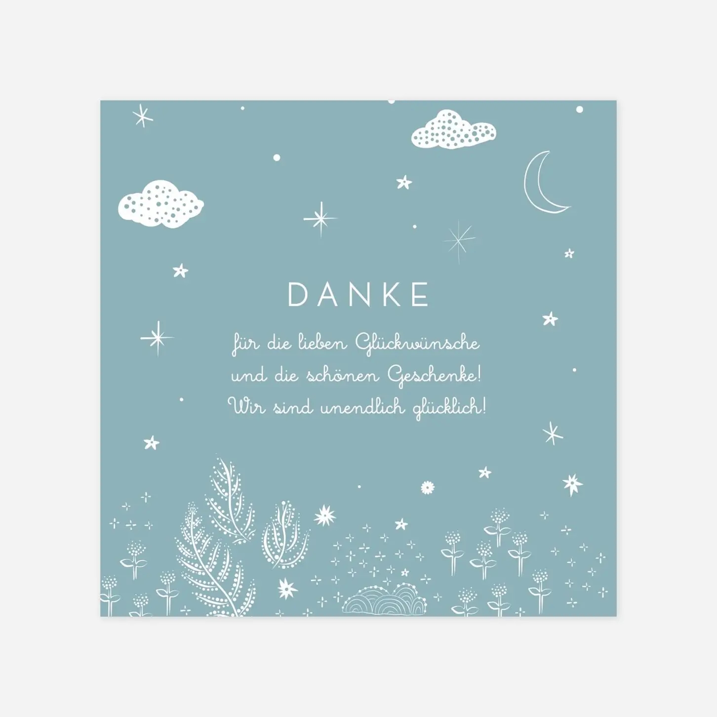 Dankeskarte Geburt Sternennacht