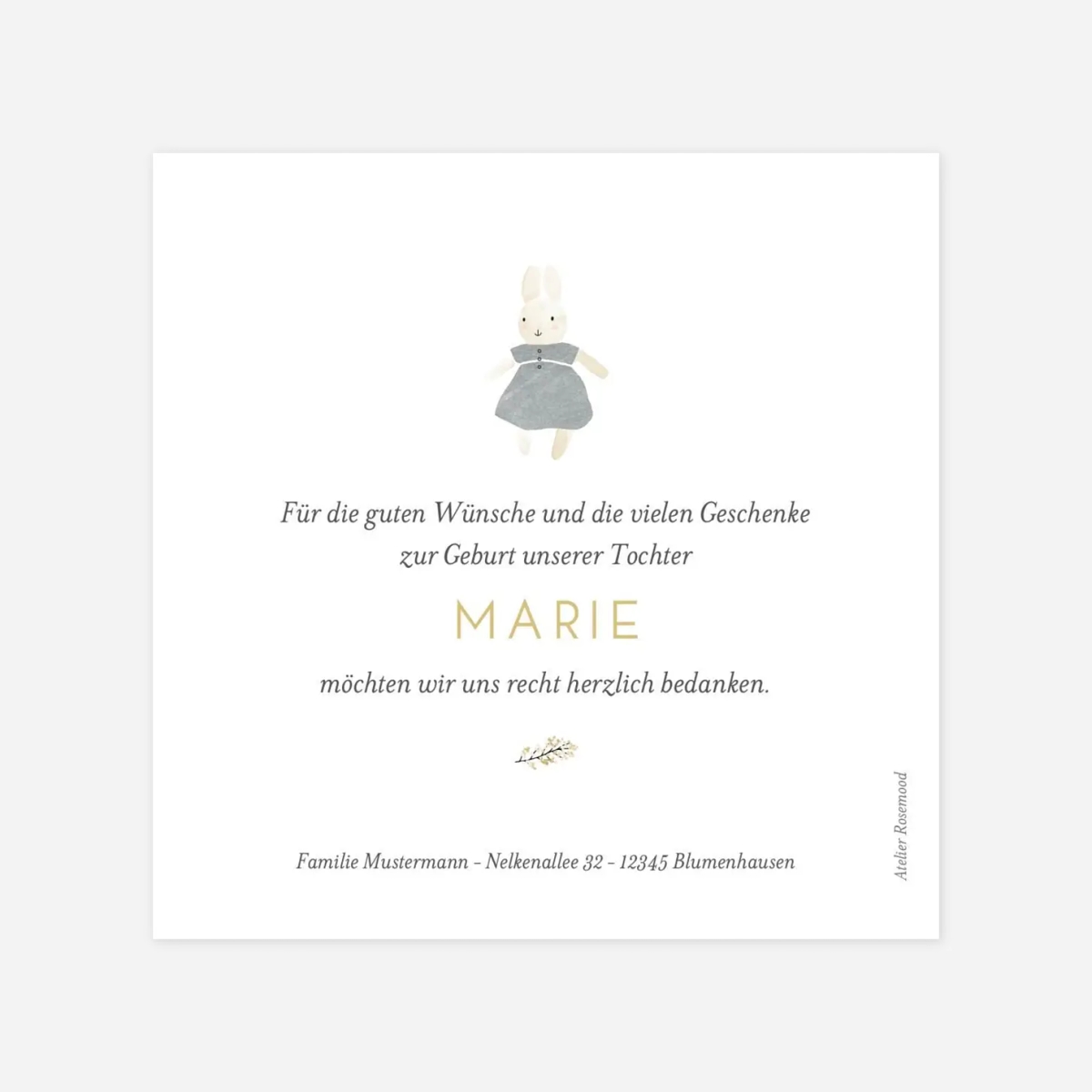 Dankeskarte Geburt Süße Träume