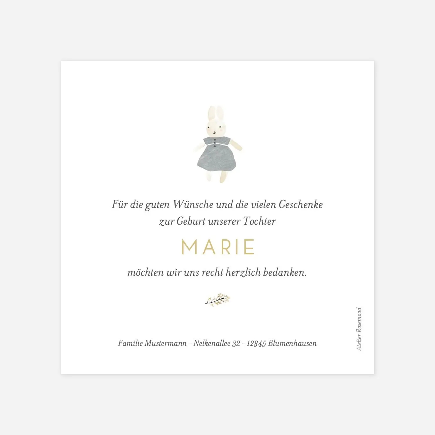 Dankeskarte Geburt Süße Träume