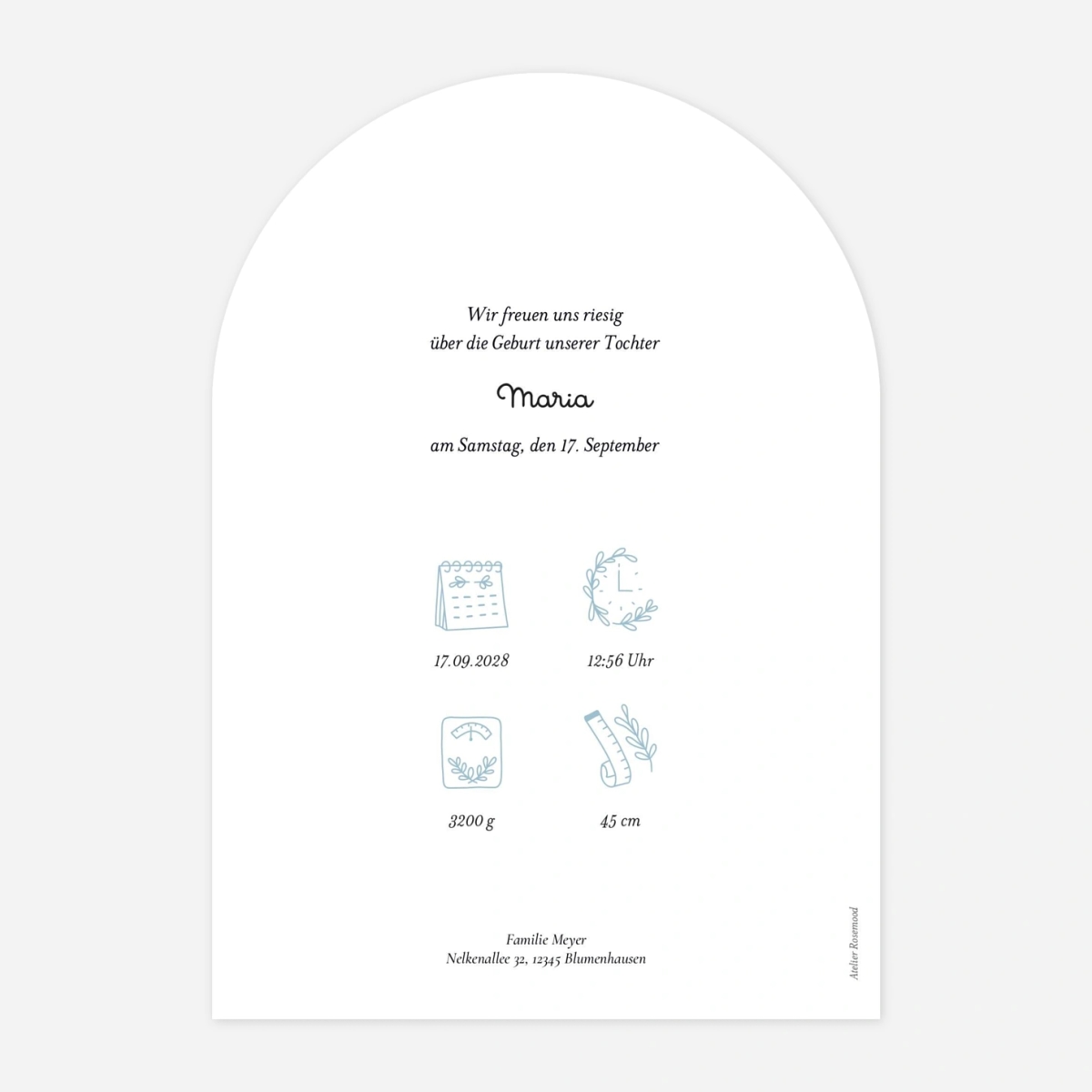 Geburtskarte Sweet Home