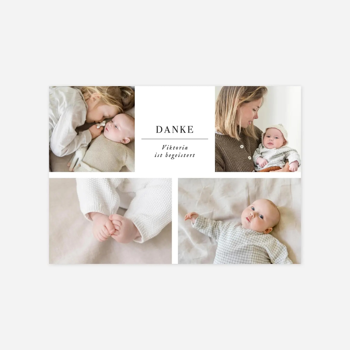 Dankeskarte Geburt Sweet Moments 4 Fotos