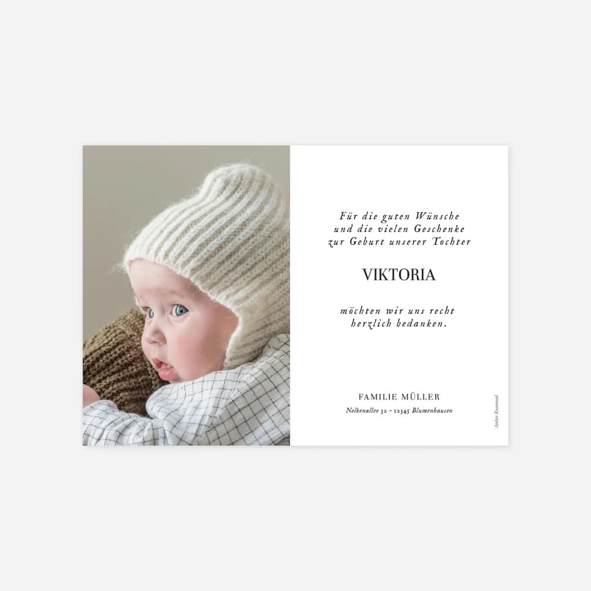 Dankeskarte Geburt Sweet Moments 4 Fotos