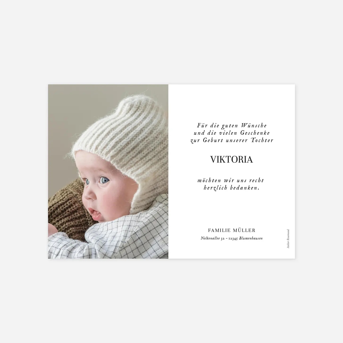 Dankeskarte Geburt Sweet Moments 4 Fotos