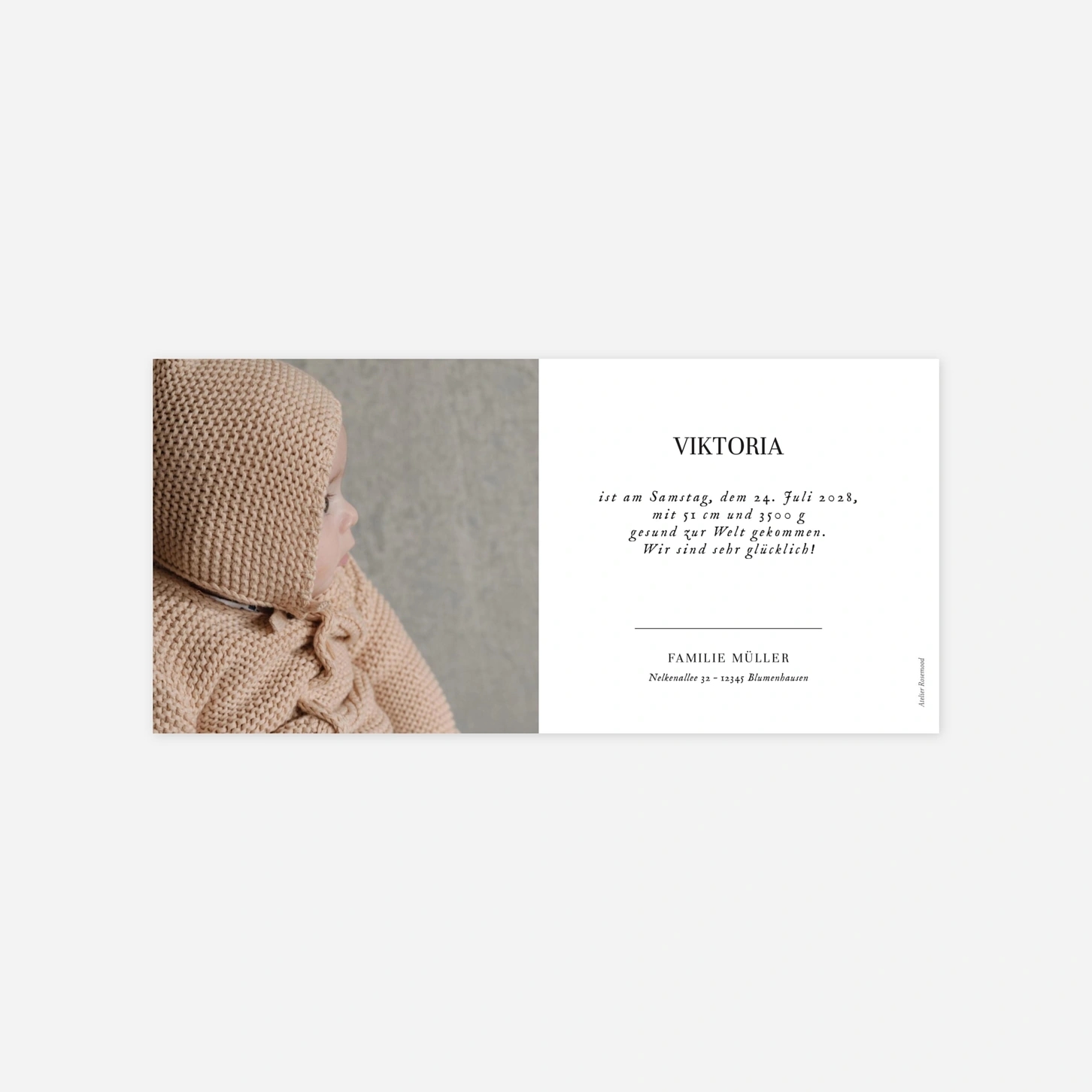 Geburtskarte Sweet Moments 4 Fotos