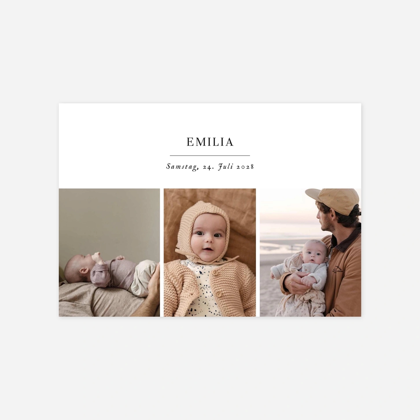 Geburtskarte Sweet Moments 3 Fotos