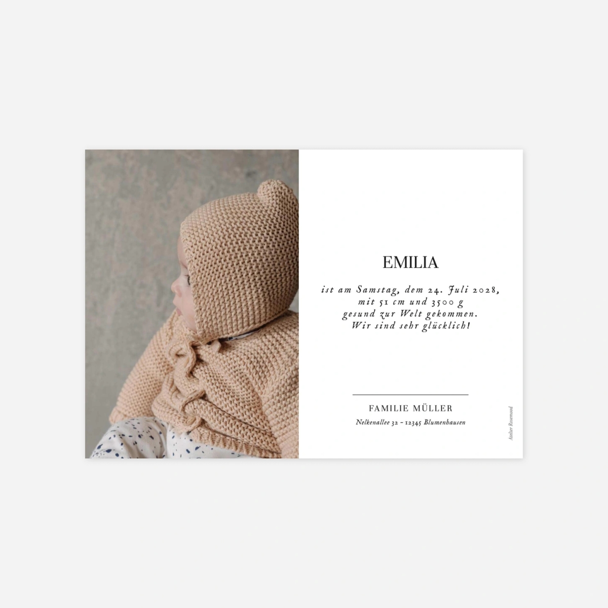 Geburtskarte Sweet Moments 3 Fotos