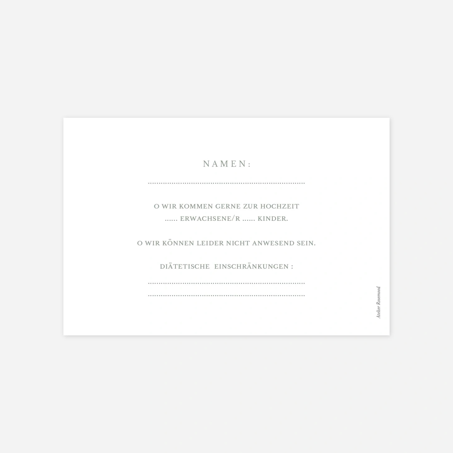 Antwortkarte Hochzeit Sanfte Zweisamkeit