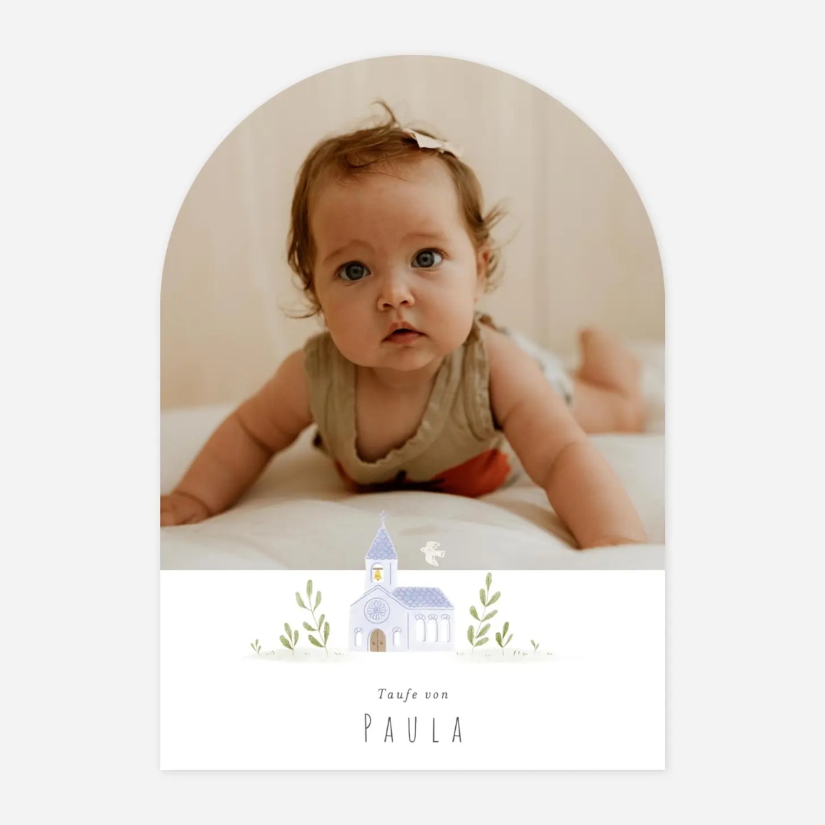 Taufeinladung Taufsymbole in Aquarell