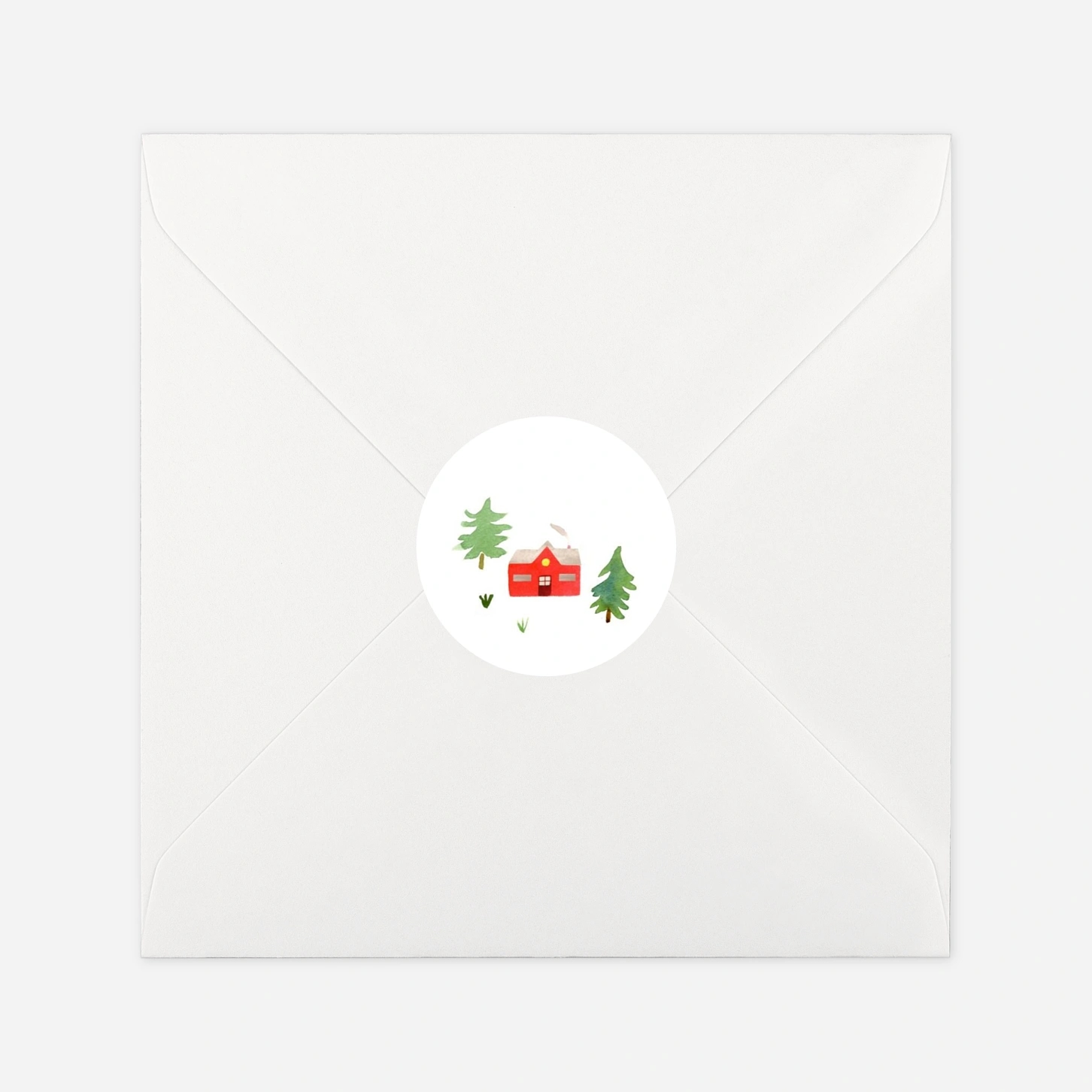 Geschenkaufkleber Weihnachten Tannenwald