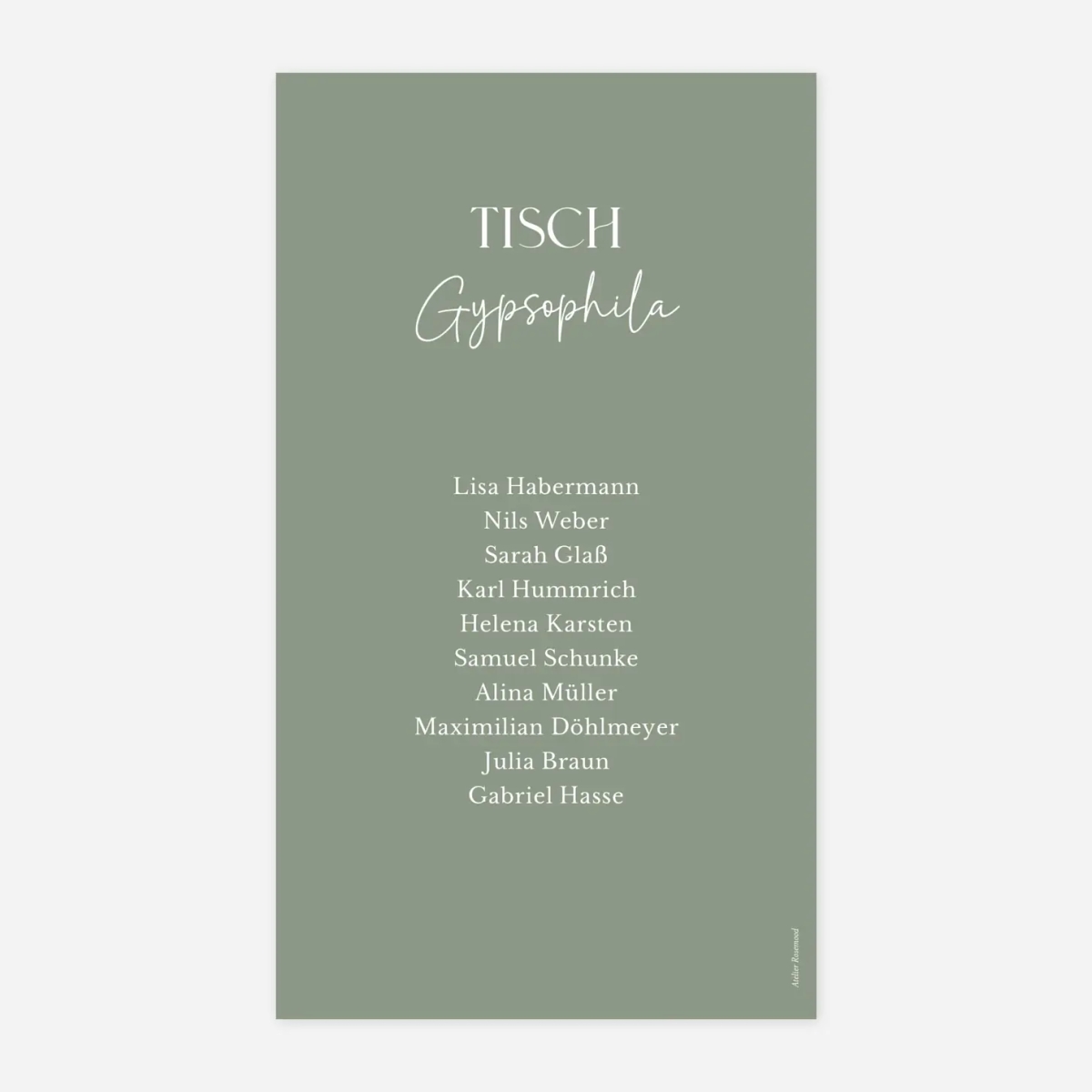 Gruppentischkarte Tag der Liebe