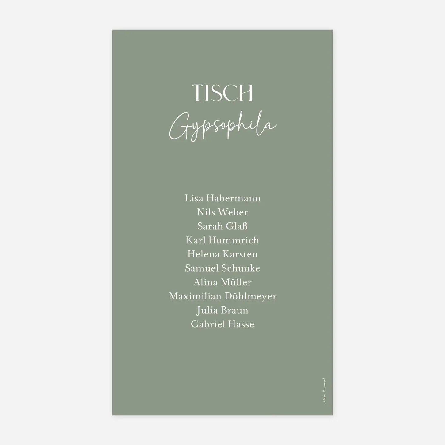 Gruppentischkarte Tag der Liebe