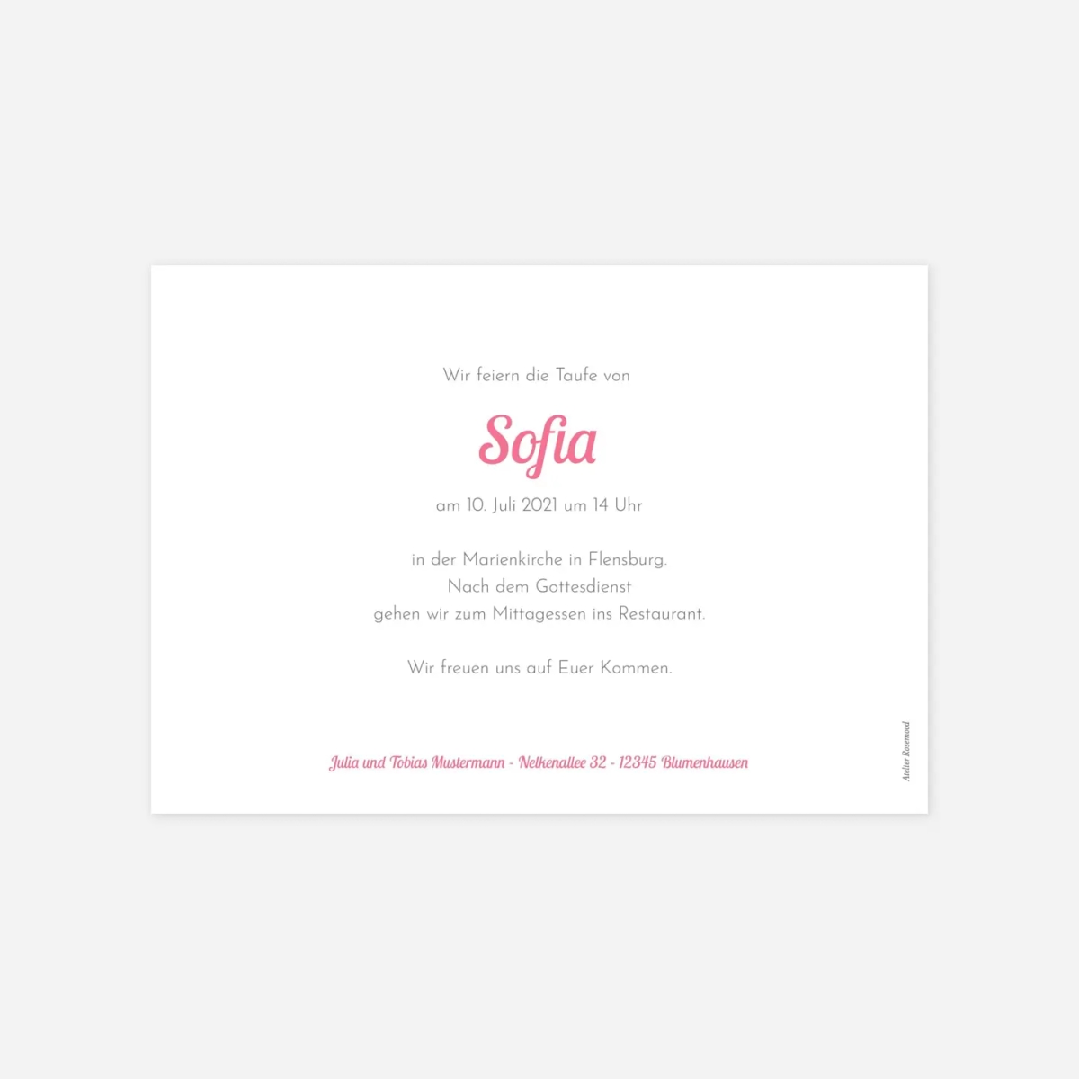 Taufeinladung Photo !