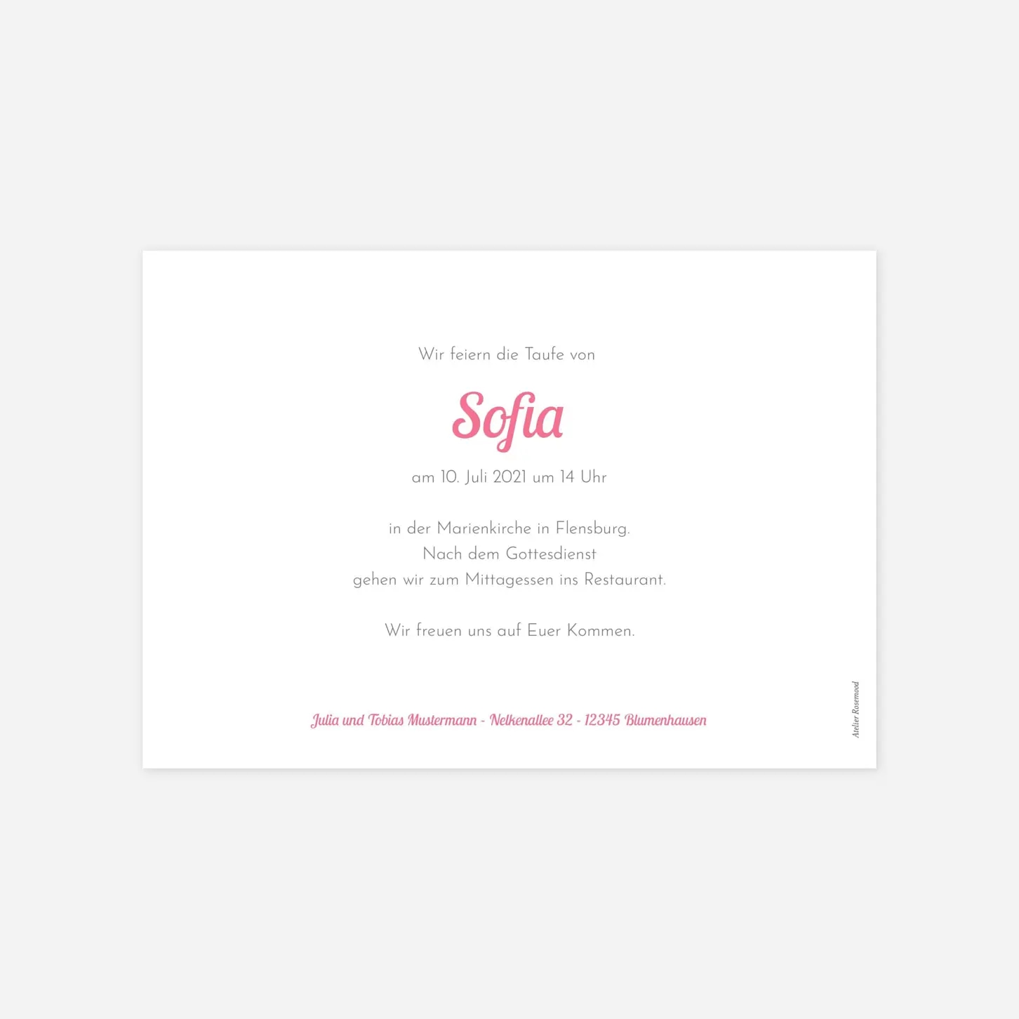 Taufeinladung Photo !