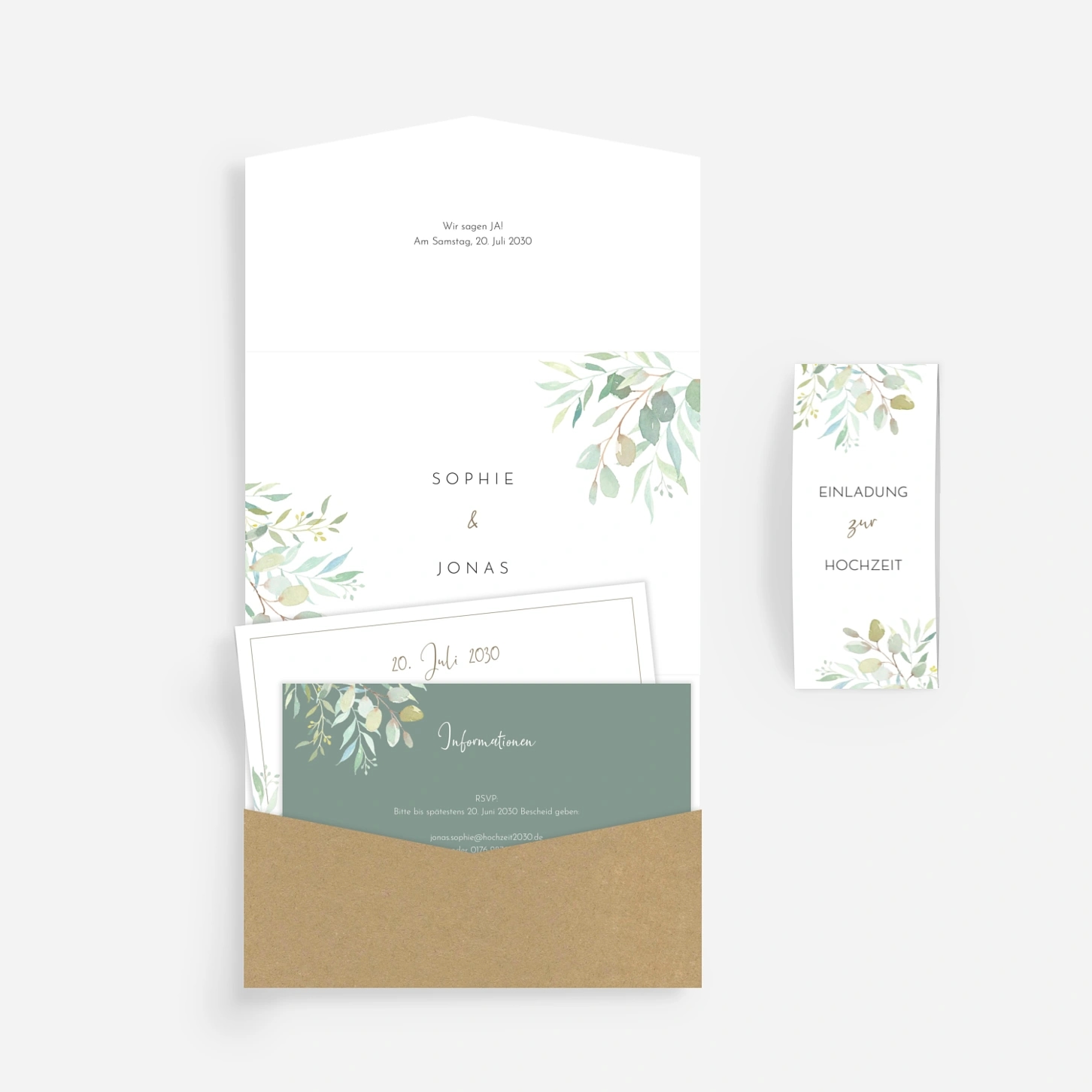 Hochzeitseinladung Tender Leaves