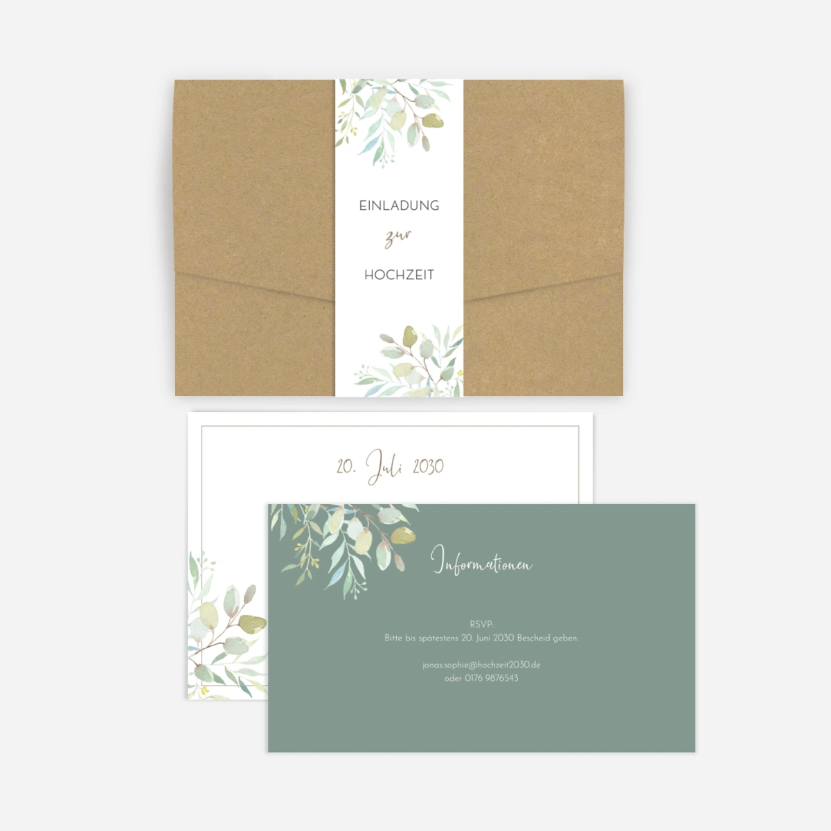 Hochzeitseinladung Tender Leaves