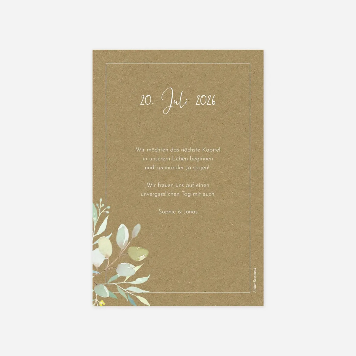 Save-the-Date Karte Tender Leaves