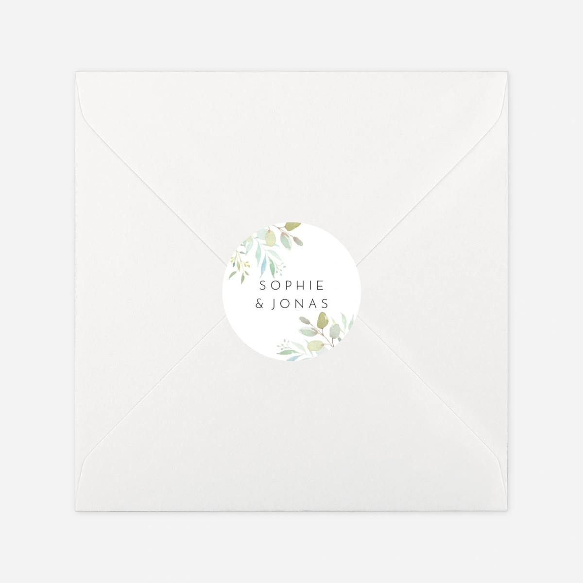 Geschenkaufkleber Hochzeit Tender Leaves