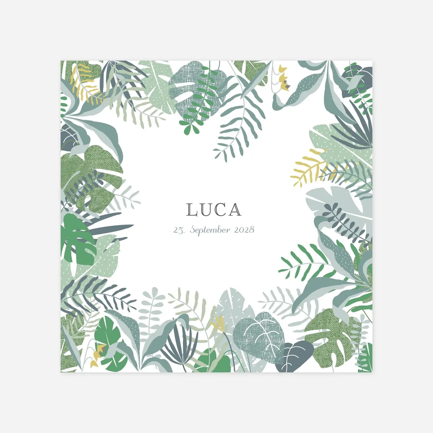 Geburtskarte Tropischer Garten