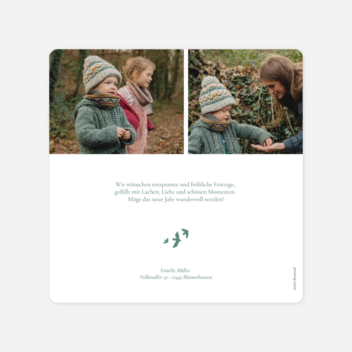 Weihnachtskarte Tierische Weihnacht