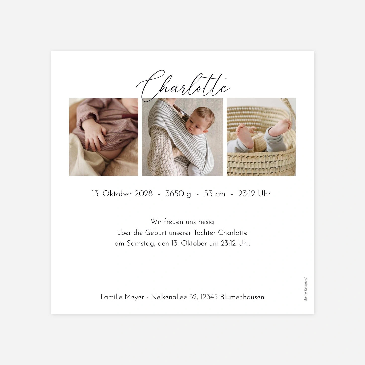 Geburtskarte Unser Babyglück